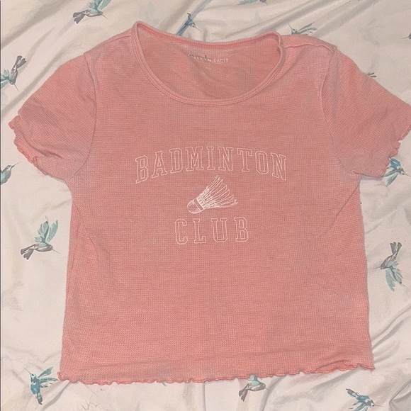 BADMINTON CLUB BLUSH PINK CROP TOP BABY TEE - Picture 3 of 7